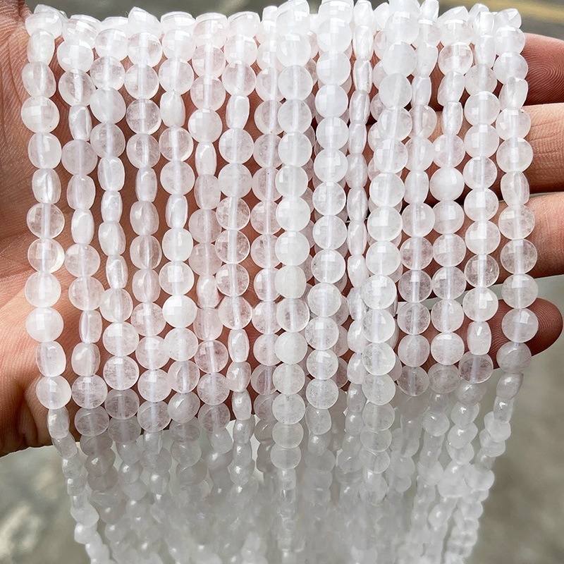 6*4mm faceted agate round cake shaped loose beads