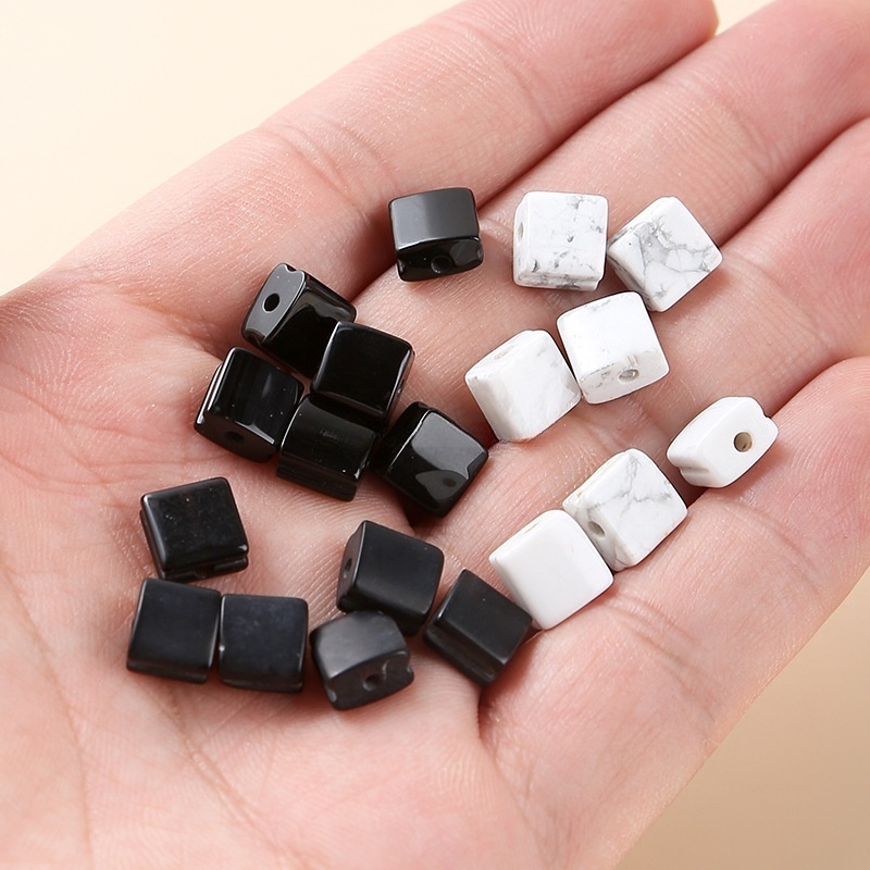 10pcs/bag 8*5mm natural agate square flat beads loose beads