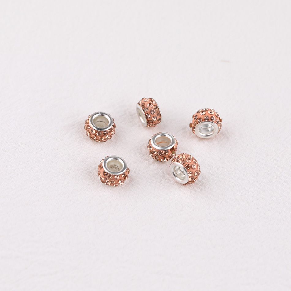 50 Pieces/Bag-Colored large hole beads diamond ball spacer beads jewelry accessories