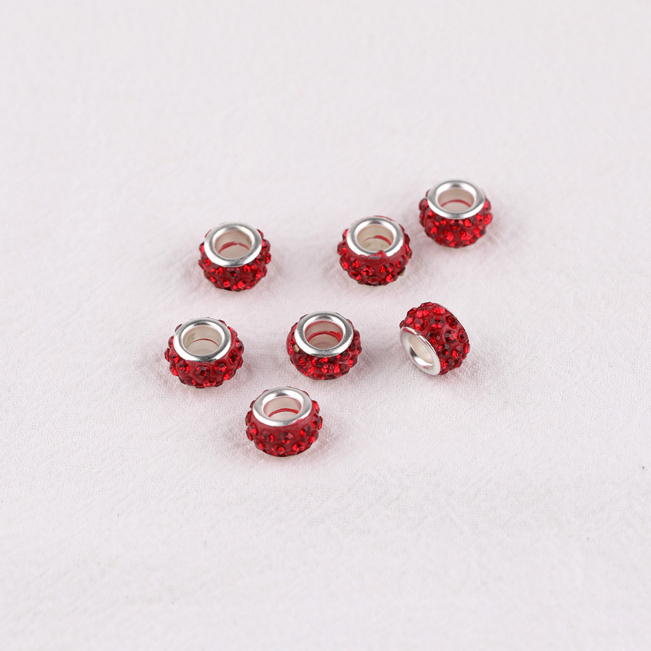 50 Pieces/Bag-Colored large hole beads diamond ball spacer beads jewelry accessories