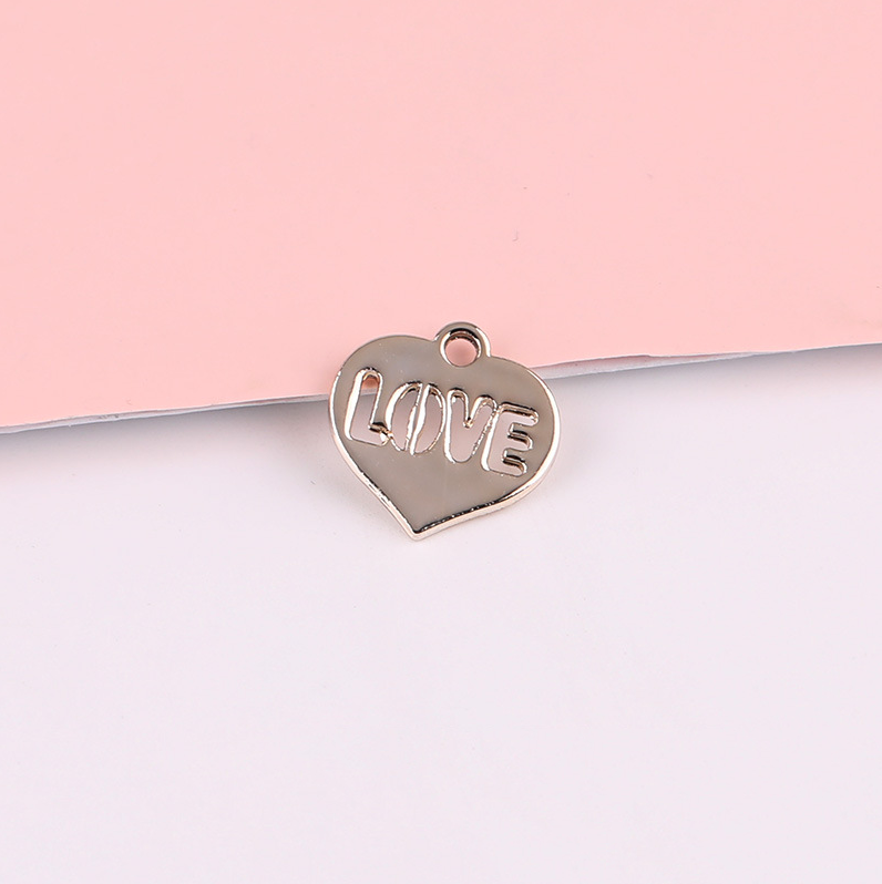 10 Pieces/Bag-DIY jewelry accessories alloy oil drop imitation pearl love shell pendant