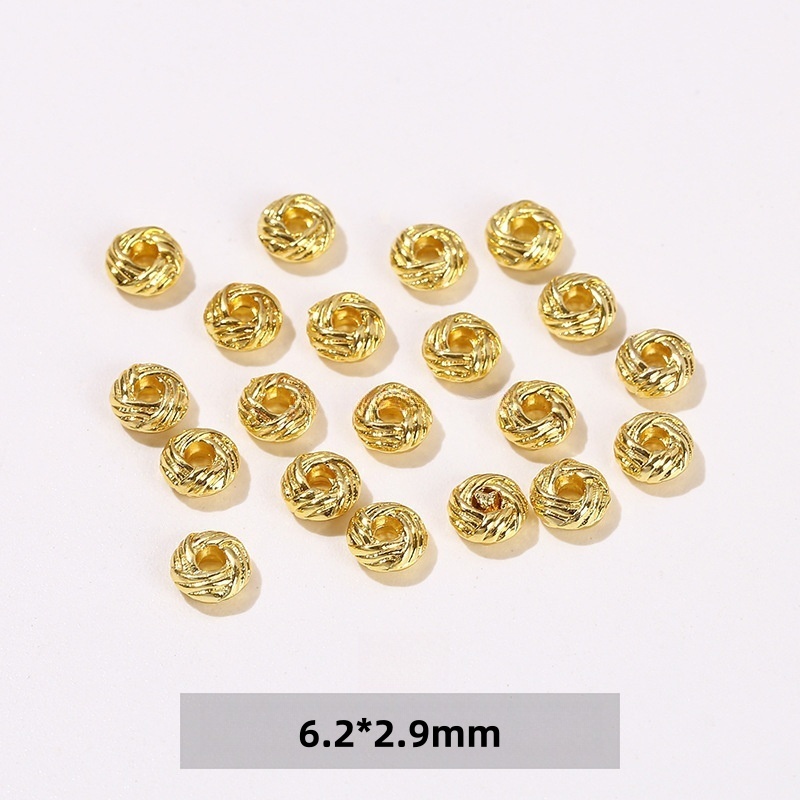 50pcs/bag 14/18K gold-plated jewelry spacers and copper accessories