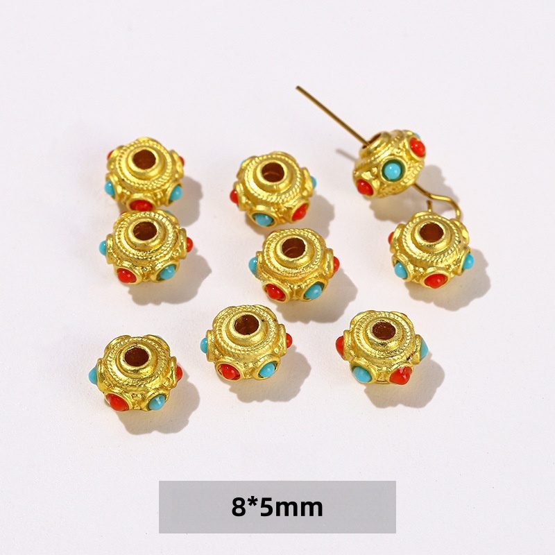 50pcs/bag 14/18K gold-plated jewelry spacers and copper accessories