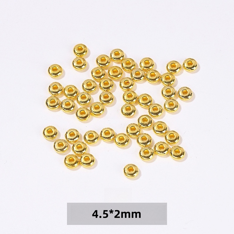 50pcs/bag 14/18K gold-plated jewelry spacers and copper accessories