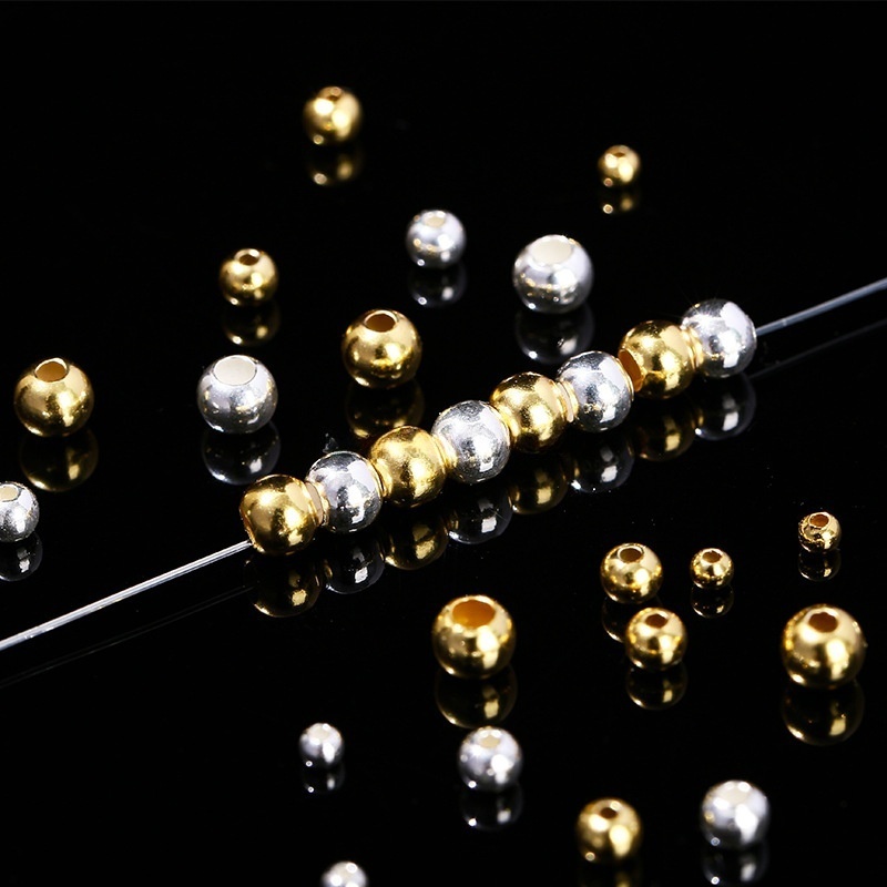 10pcs/bag s925 silver small beads bracelet single spacer bead