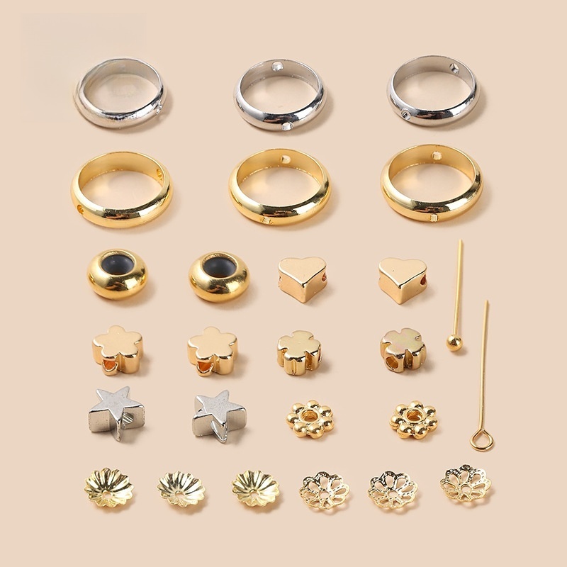 50pcs/bag 14/18K gold-plated jewelry spacers and copper accessories