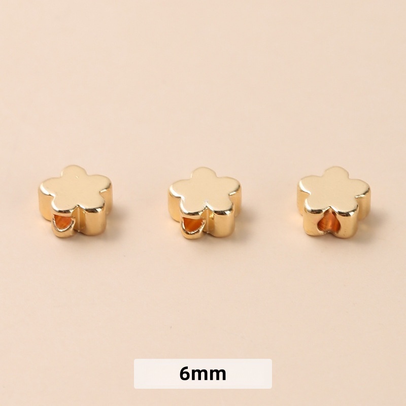 50pcs/bag 14/18K gold-plated jewelry spacers and copper accessories