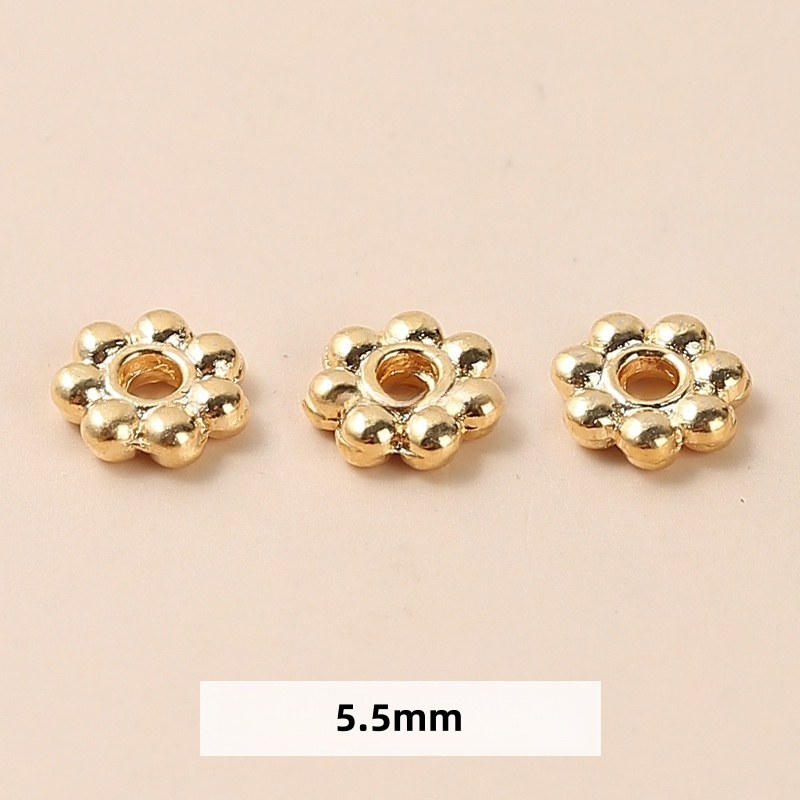 50pcs/bag 14/18K gold-plated jewelry spacers and copper accessories