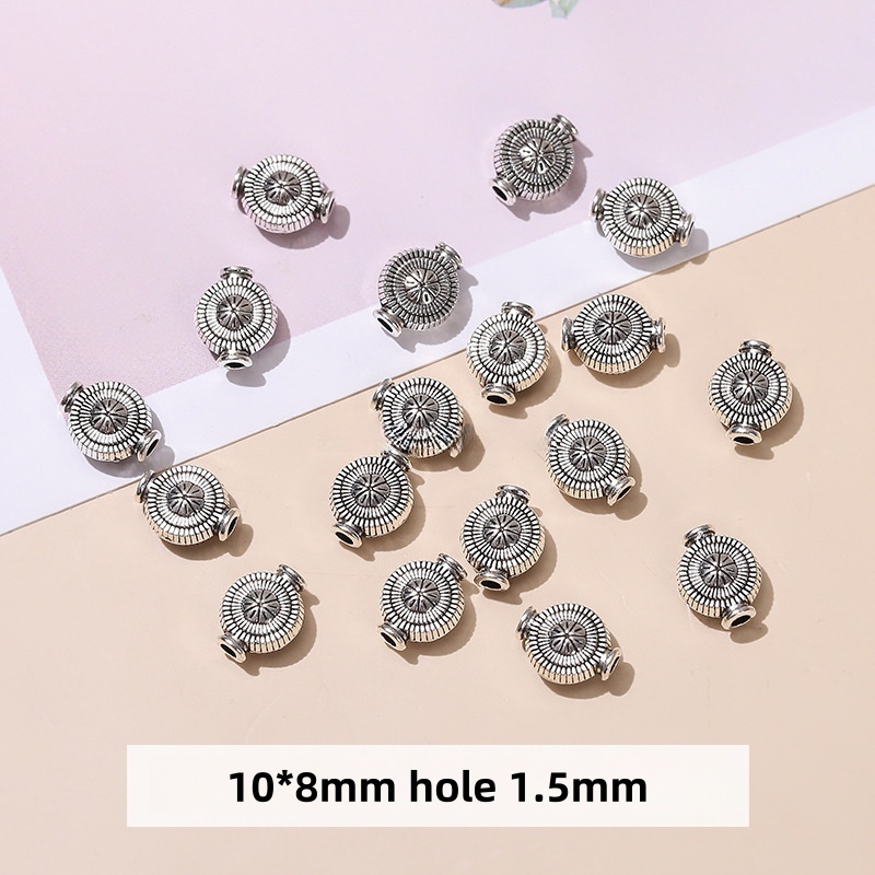 50pcs/bag Alloy Tibetan silver round beads loose beads