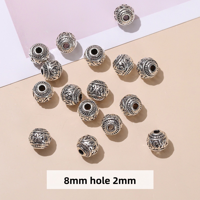 50pcs/bag Alloy Tibetan silver round beads loose beads