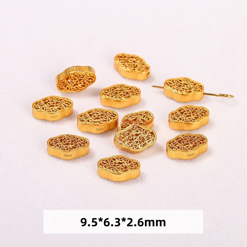 10pcs/bag S925 silver plated with 24K gold DIY jewelry accessories