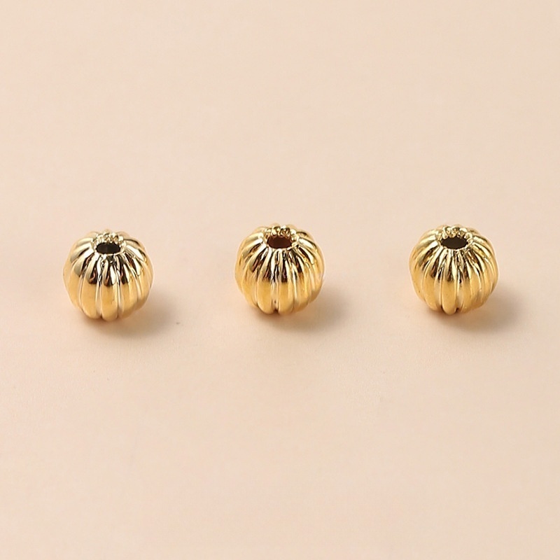 50pcs/bag 18K gold-plated small copper beads accessories