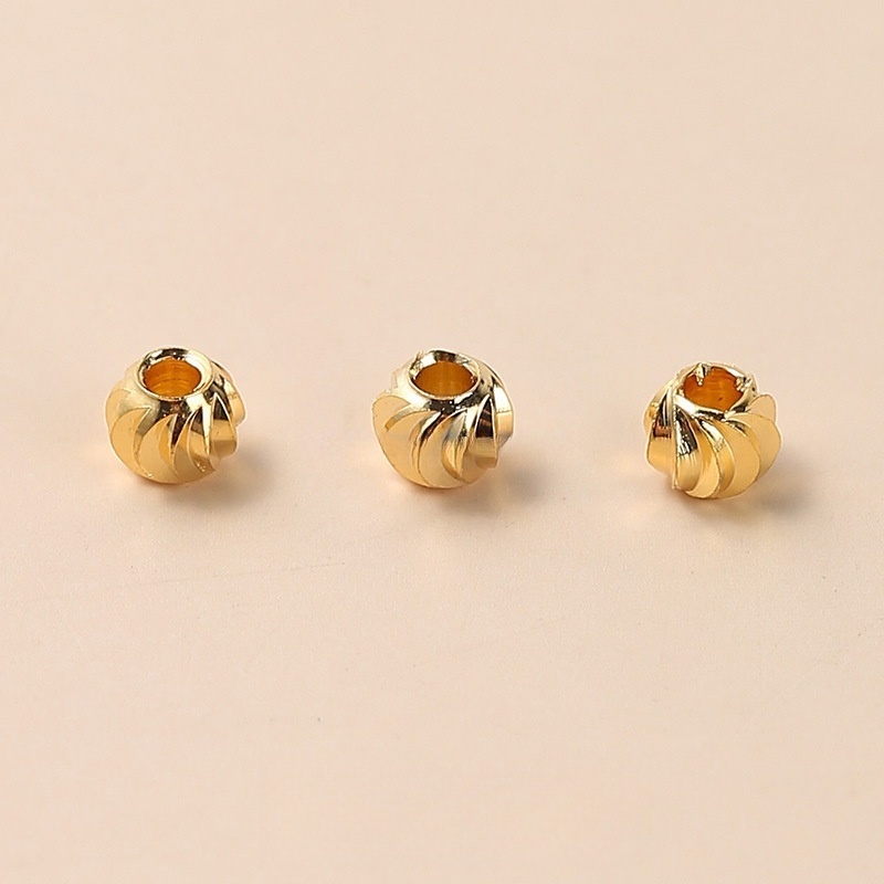 50pcs/bag 18K gold-plated small copper beads accessories