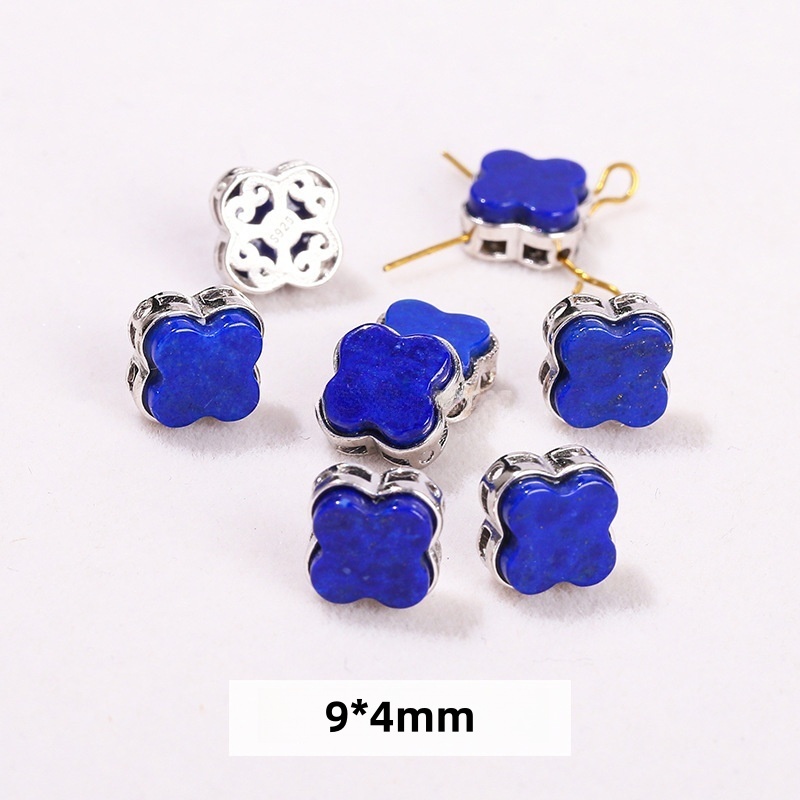 10pcs/bag S925 silver lapis lazuli beads small drip
