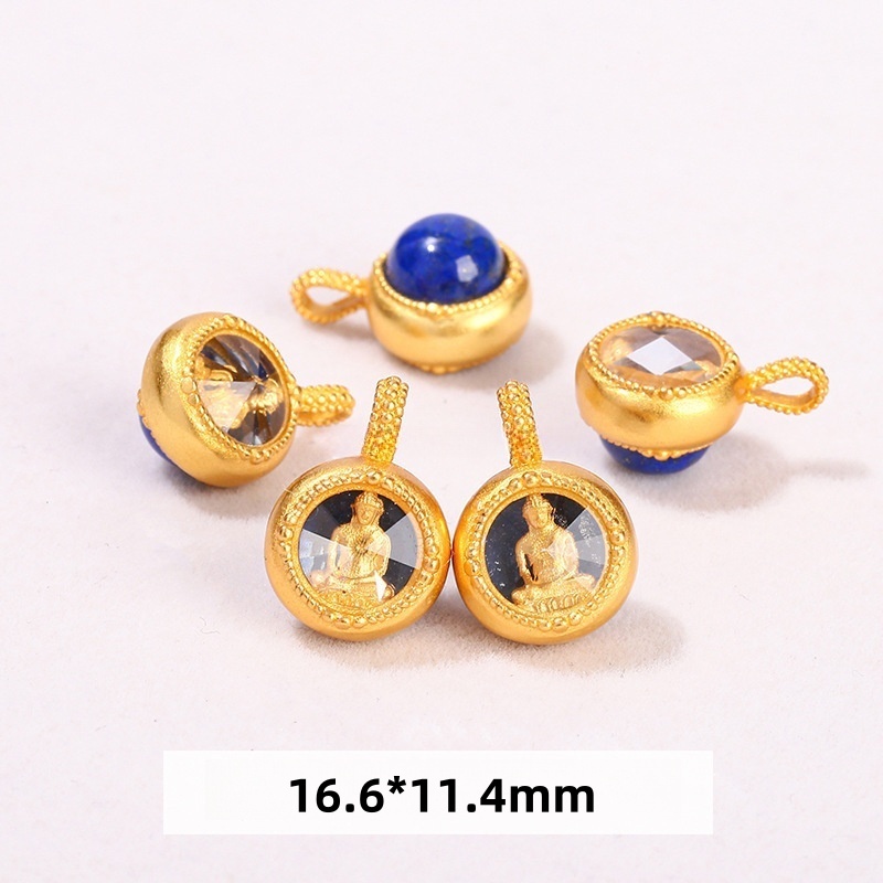 10pcs/bag S925 silver lapis lazuli beads small drip