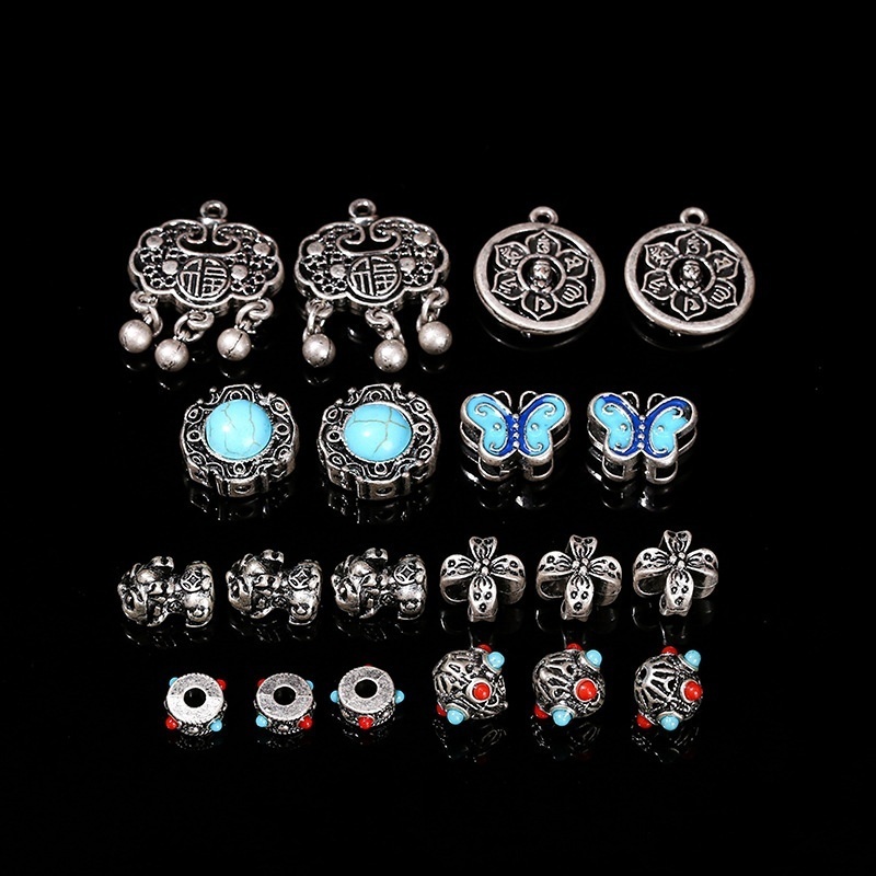 50pcs/bag Alloy plated genuine antique silver accessories