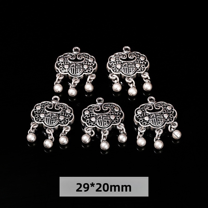 50pcs/bag Alloy plated genuine antique silver accessories