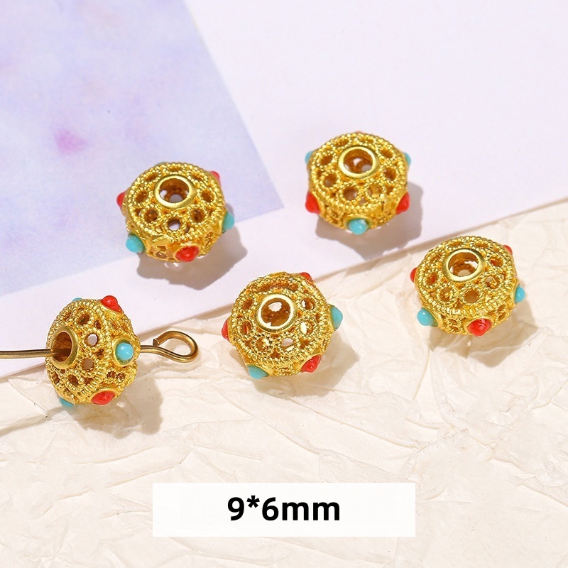 10pcs/bag Ancient gold cloisonne oil-drip copper accessories