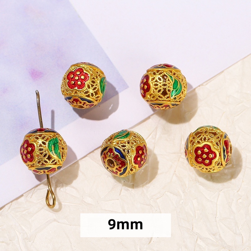 10pcs/bag Ancient gold cloisonne oil-drip copper accessories