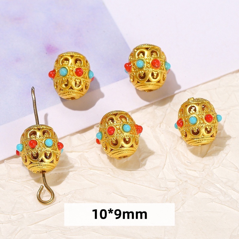 10pcs/bag Ancient gold cloisonne oil-drip copper accessories