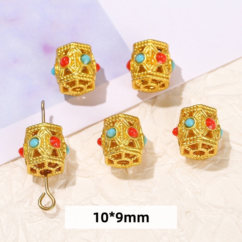 10pcs/bag Ancient gold cloisonne oil-drip copper accessories