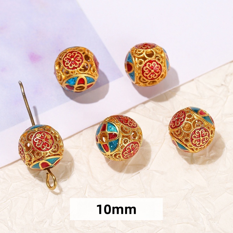 10pcs/bag Ancient gold cloisonne oil-drip copper accessories