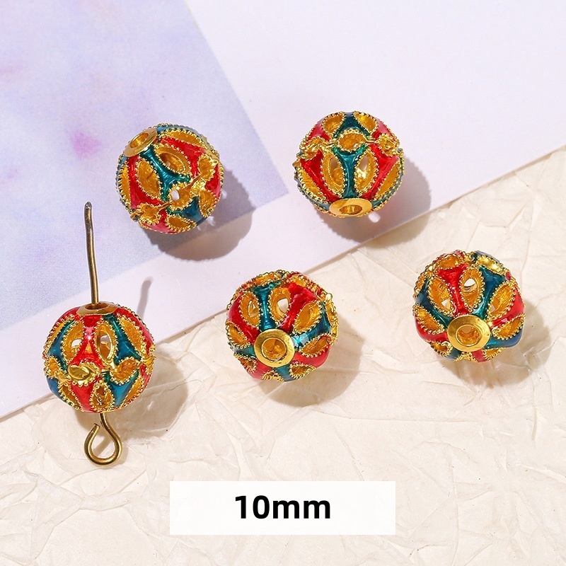 10pcs/bag Ancient gold cloisonne oil-drip copper accessories