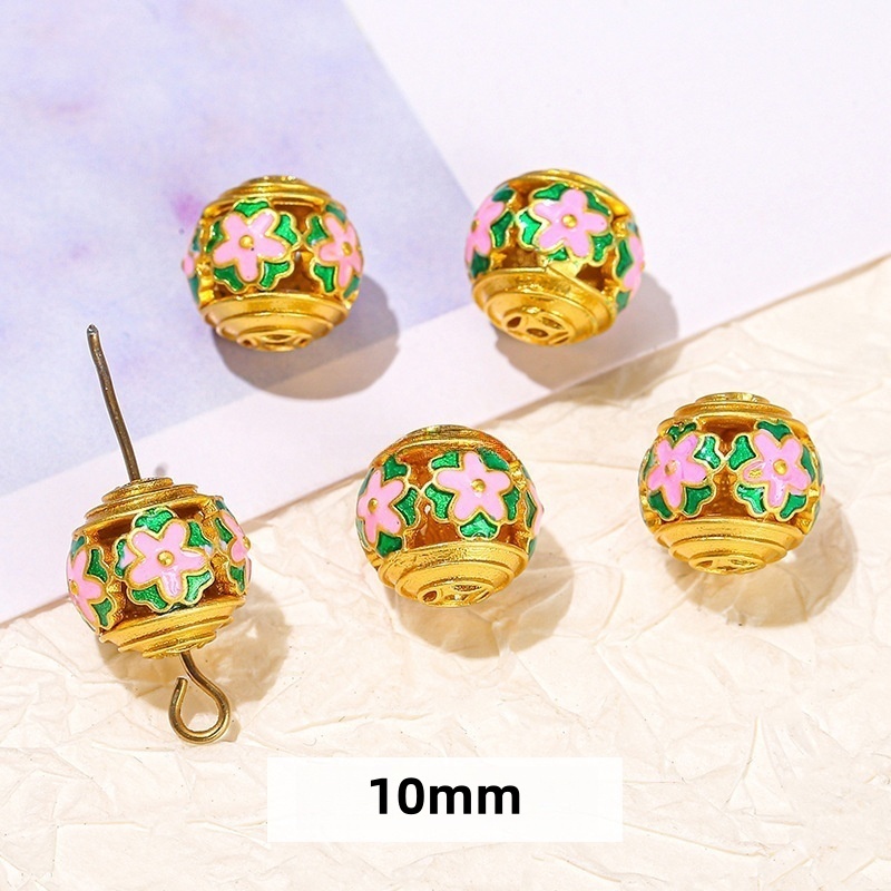 10pcs/bag Ancient gold cloisonne oil-drip copper accessories