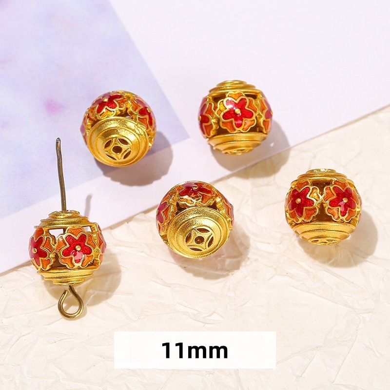 10pcs/bag Ancient gold cloisonne oil-drip copper accessories