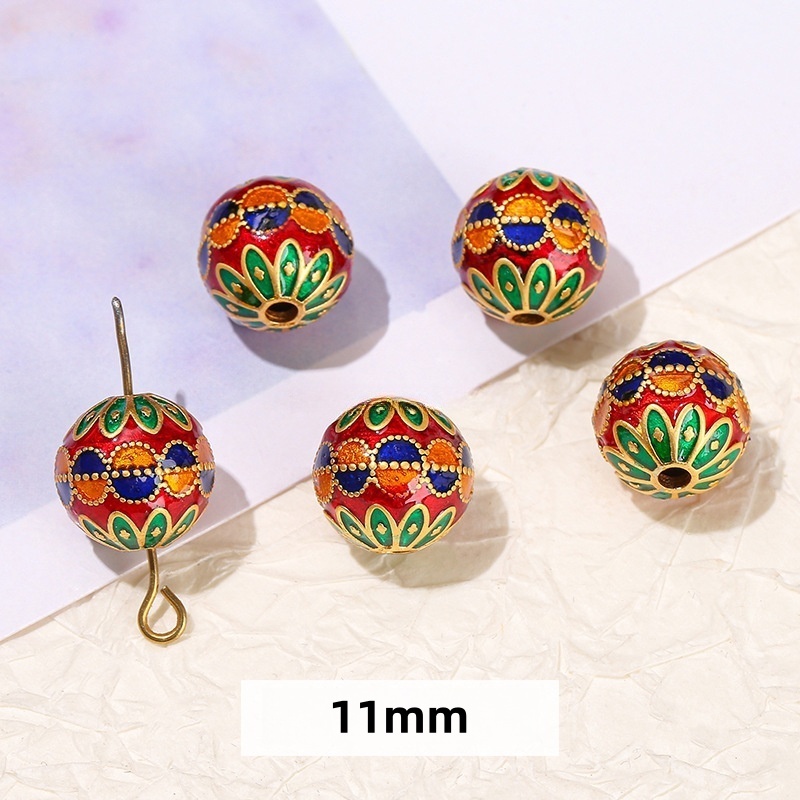 10pcs/bag Ancient gold cloisonne oil-drip copper accessories