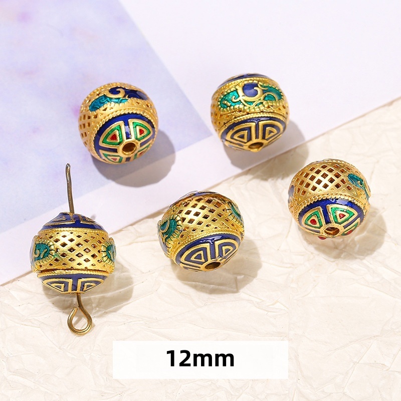 10pcs/bag Ancient gold cloisonne oil-drip copper accessories