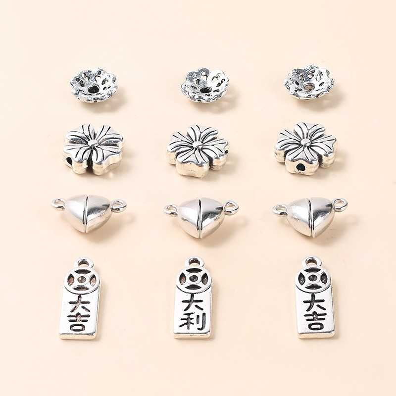 50pcs/bag Tibetan silver alloy accessories