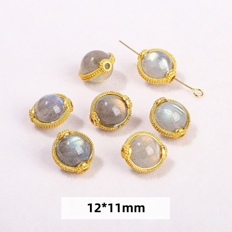 10pcs/bag S925 24K silver plated multi-material spacer beads