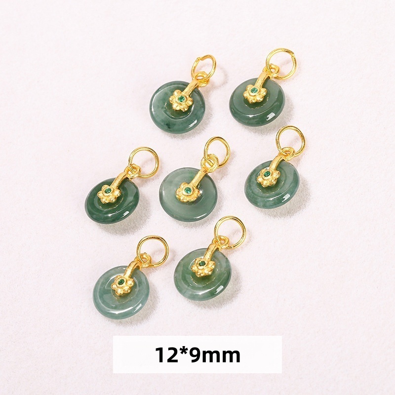 10 pcs/bag S925 silver plated with 24K gold jadeite spacer beads
