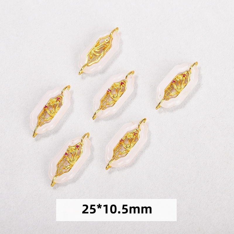 10pcs/bag S925 24K silver plated multi-material spacer beads