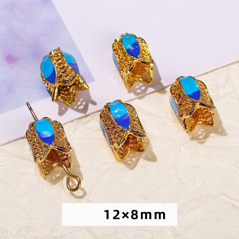 10pcs/bag Ancient gold sand drop oil alloy accessories