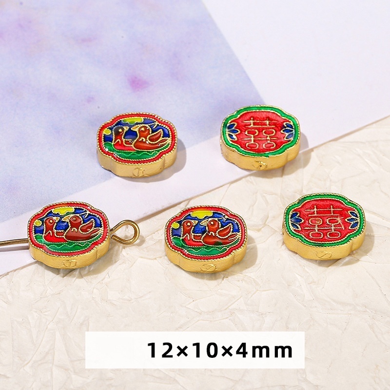 10pcs/bag Ancient gold sand drop oil alloy accessories
