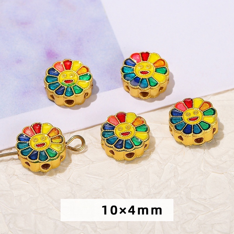 10pcs/bag Ancient gold sand drop oil alloy accessories