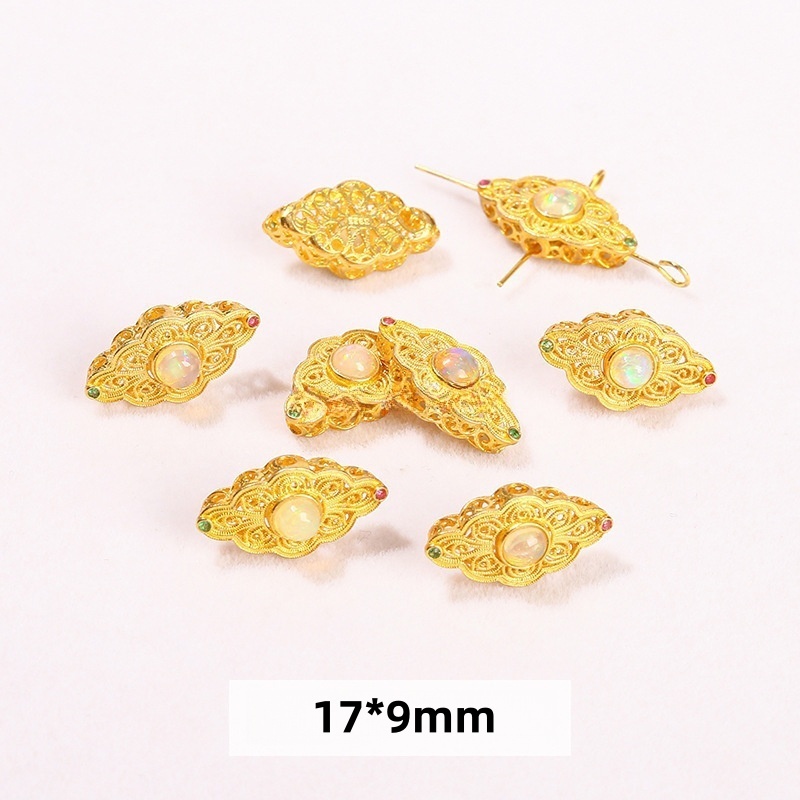 10pcs/bag S925 silver plated 24K gold accessories spacer beads