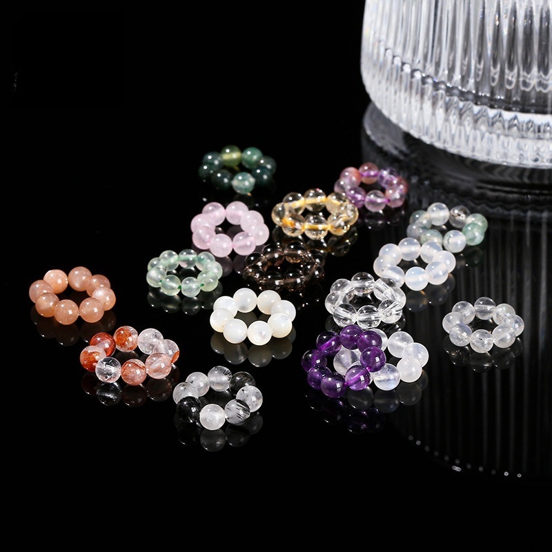 10pcs/bag Natural crystal agate small round beads