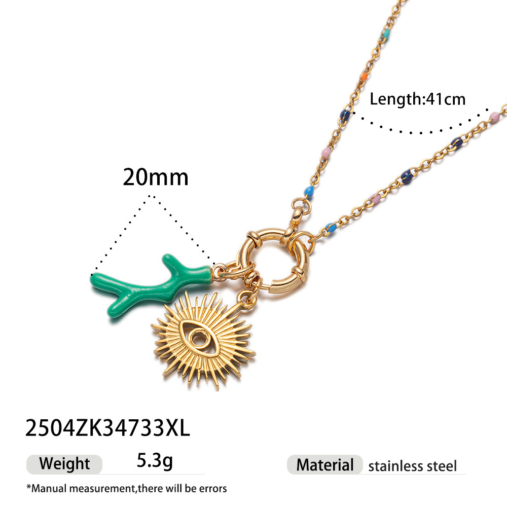 Stainless steel oil drop DIY matching necklace 18k non-fading cute pendant detachable