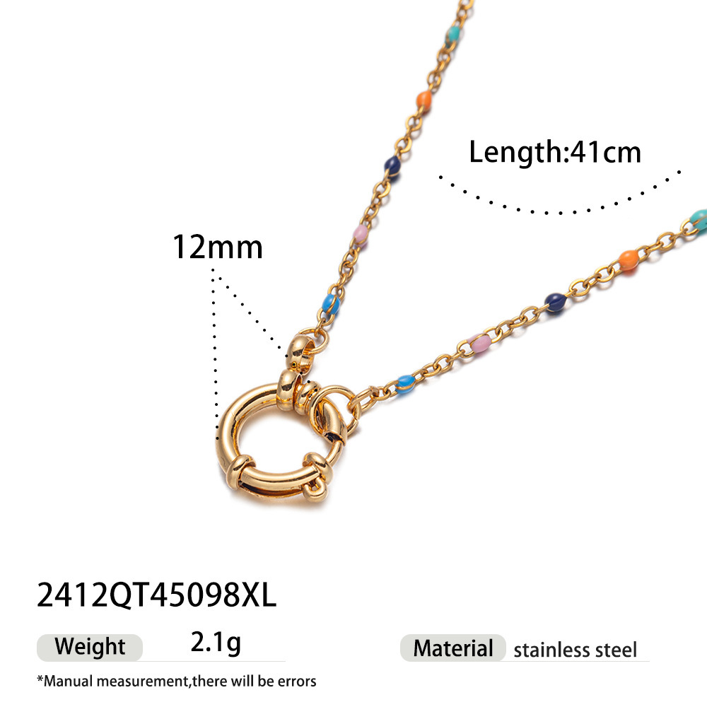 Stainless steel oil drop DIY matching necklace 18k non-fading cute pendant detachable