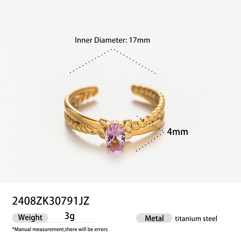 18k gold colored zircon ins style high-end fashion luxury ring