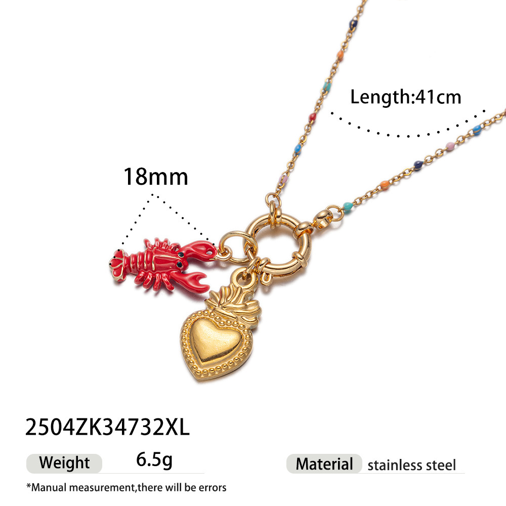 Stainless steel oil drop DIY matching necklace 18k non-fading cute pendant detachable
