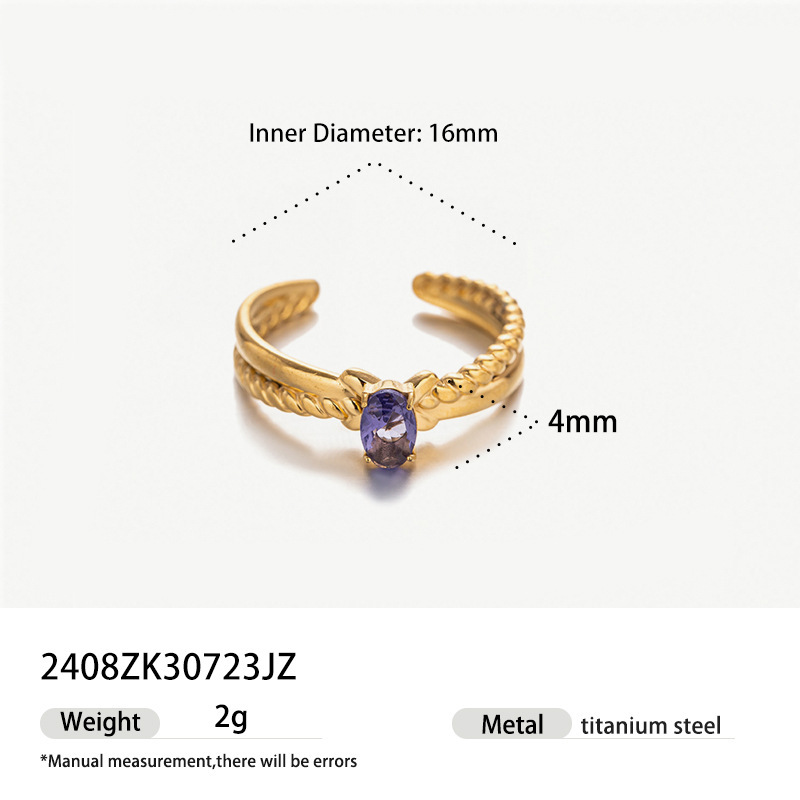 18k gold colored zircon ins style high-end fashion luxury ring