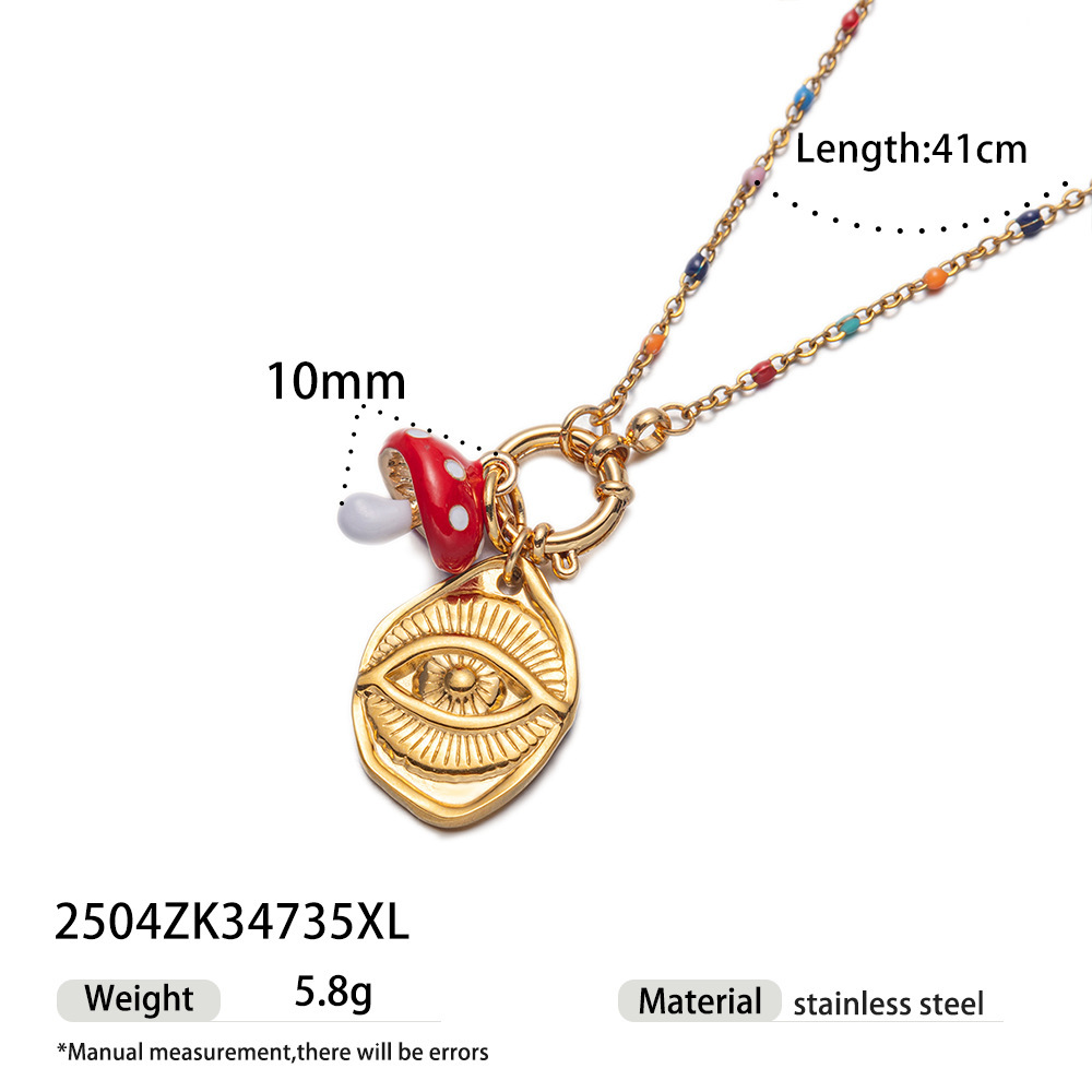 Stainless steel oil drop DIY matching necklace 18k non-fading cute pendant detachable
