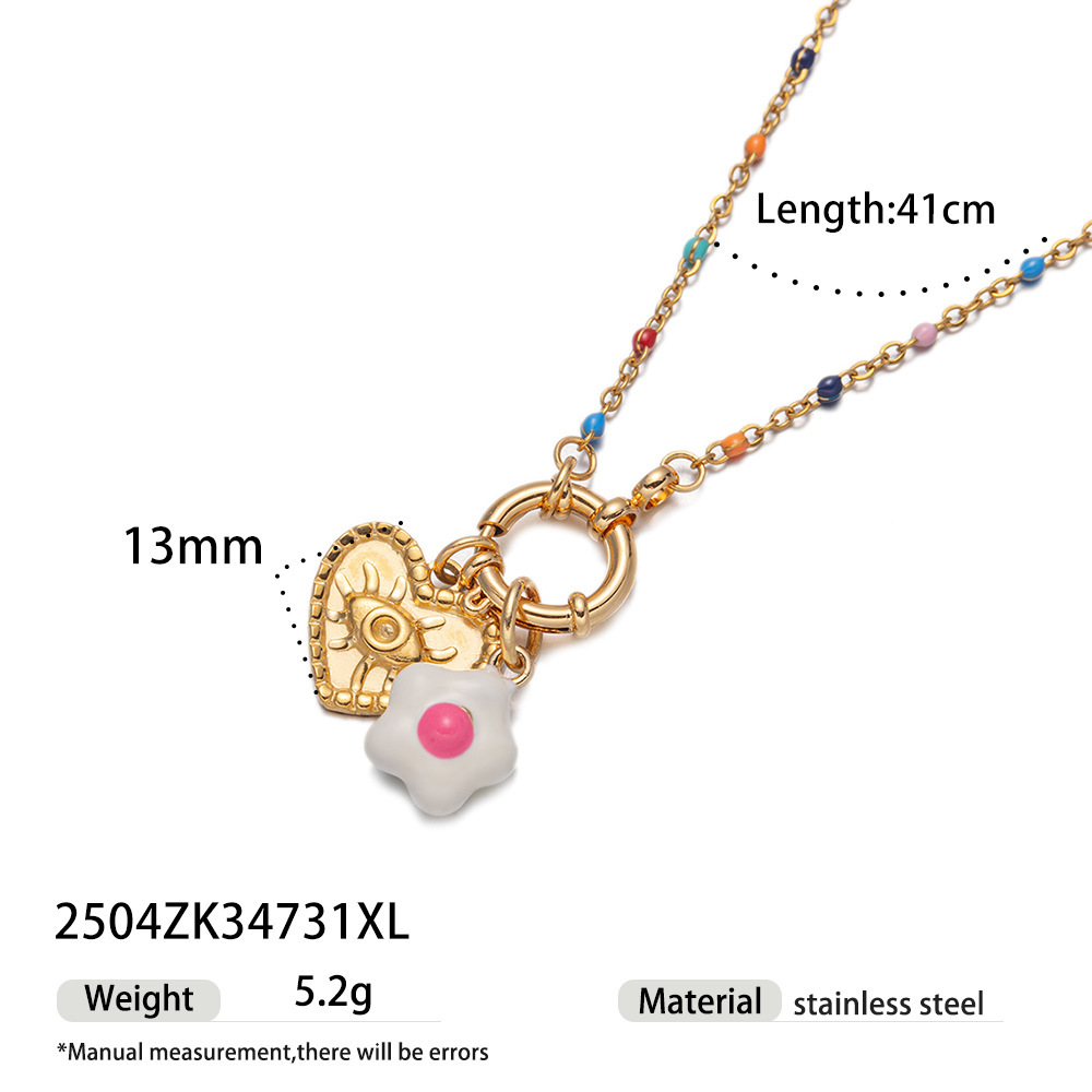 Stainless steel oil drop DIY matching necklace 18k non-fading cute pendant detachable