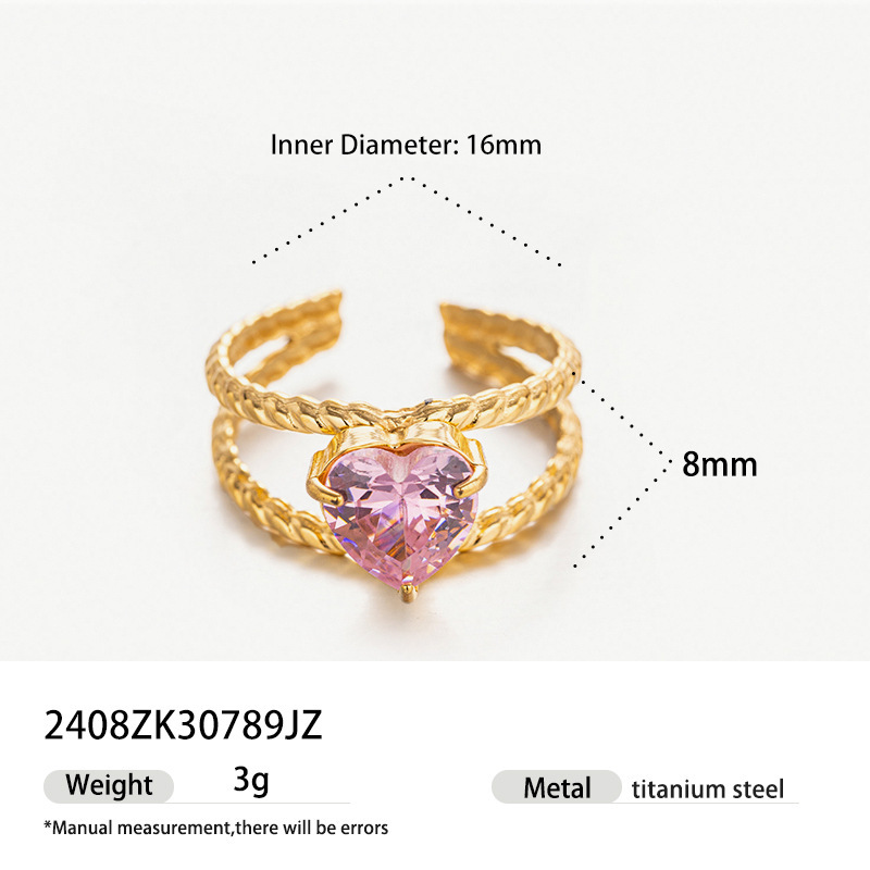 18k gold colored zircon ins style high-end fashion luxury ring