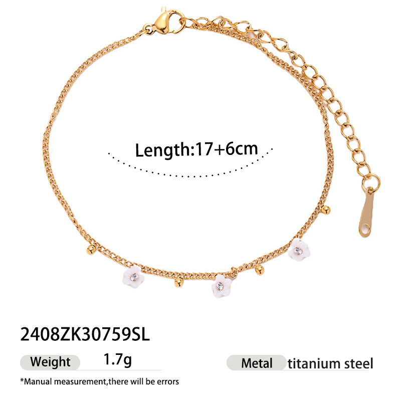 18k gold-plated high-color stainless steel bracelet stacked high-end natural stone conch hand jewelry