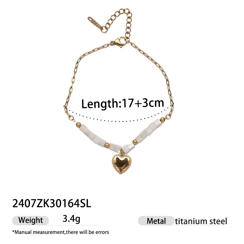 18k gold-plated high-color stainless steel bracelet stacked high-end natural stone conch hand jewelry